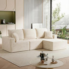 Homall Sectional Couches for Living Room, Modern Boneless Couch with Deep Seat, Upholstered Cloud Sofa, No Assembly Required (Beige, L Shaped Sofa)