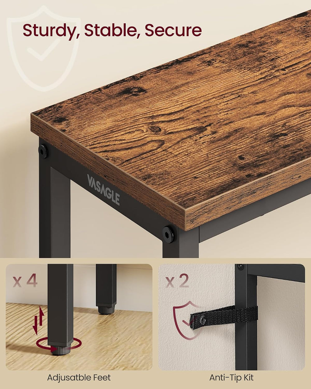 VASAGLE 31.5" Console Table, Narrow Behind Couch Table, 1 Tier | BARNET ...