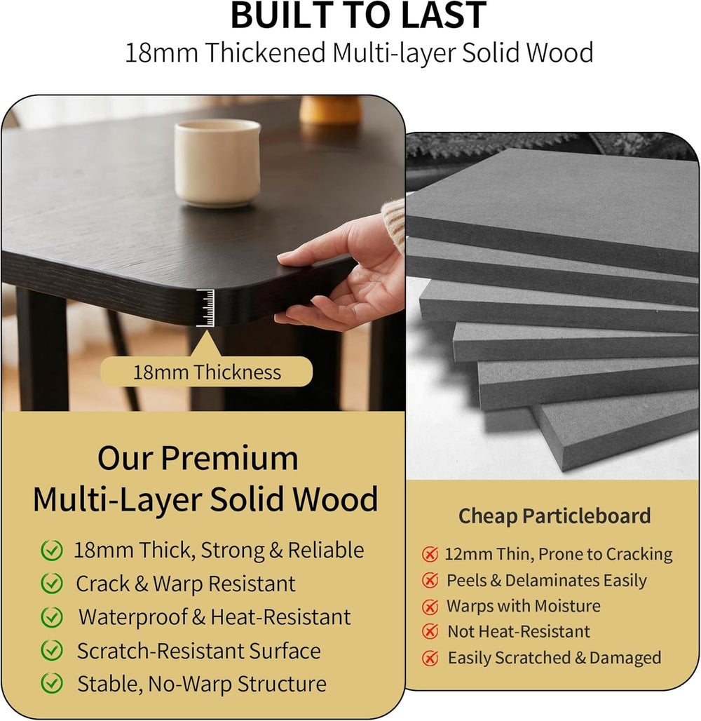 Small Foldable Dining Table - 59" Fully Assembled Drop Leaf Tables for S...