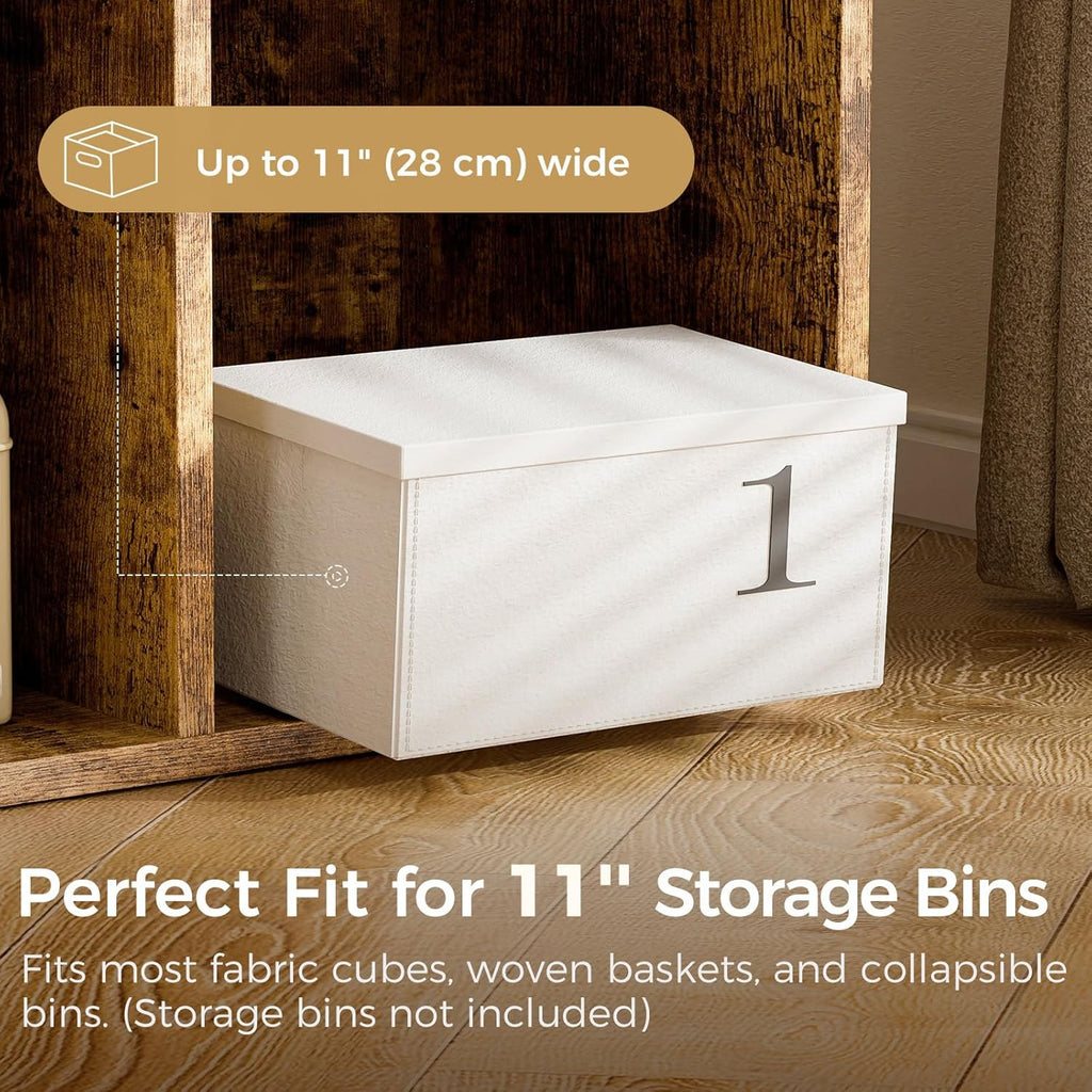 COMHOMA 4 Wood Cube Storage Organizer with Open Back and Removable Back Panels, 11In Brown Cube Storage Bookshelf, Cubicle Shelf Bookcase for Home Office Bedroom Living Room, Vertical or Horizontal