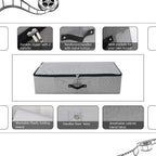 Omygarden 2PCS Foldable Under Bed Storage Container with Plastic Support Liner, Handles, Zipper lid, Sweater Pillow Blankets ClothesStorage Organizer for Bedroom and Closet, 29×15×7inch, Dark Grey