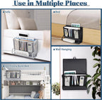 Bedside Storage Organizer with Power Strip Holder and Adjustable Straps Bed Hanging Bag for Home Bunk Bed Dorm Sofa (Light Gray)