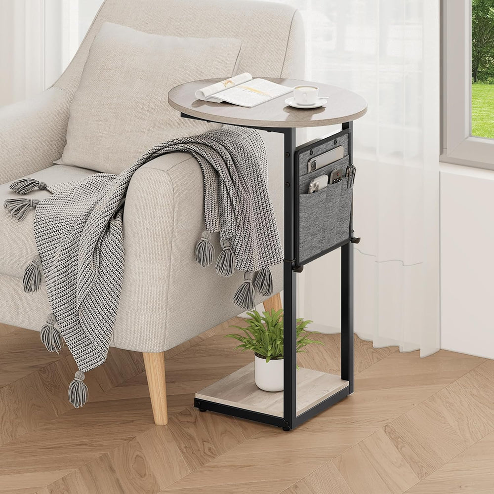 Vagusicc C Shaped End Table, Adjustable Height Small Side Table for Couch and...