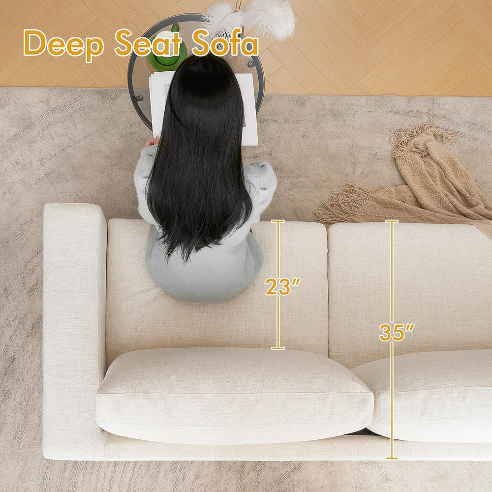 ELUCHANG Oversized 85'' Couches for Living Room, Modern 3-Seater Clou...