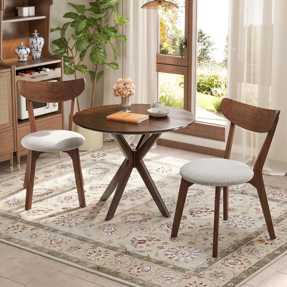 Tangkula Round Dining Table Set for 2, Kitchen Table & Chairs Set of 2