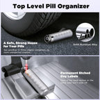 Zannaki Metal Travel Pill Organizer, Portable Waterproof Weekly Pill Box, Large Aluminum Alloy Pill Case Container, BPA Free 7 Day Daily Medicine Organizer Holder for Vitamin, Fish Oil, Supplement