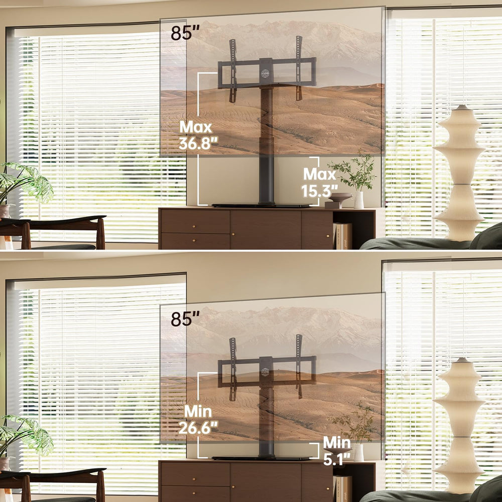 FITUEYES Universal TV Stand Mount for 43-80 85 inch TVs, Swivel Tall TV Mount...