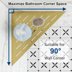 Corner Shower Shelves, 12” Recessed Tile Shower Shelf, 304 Stainless Steel Grout in Corner Tile Shower Shelves, No Drilling, Brushed Golden, 2 Pack