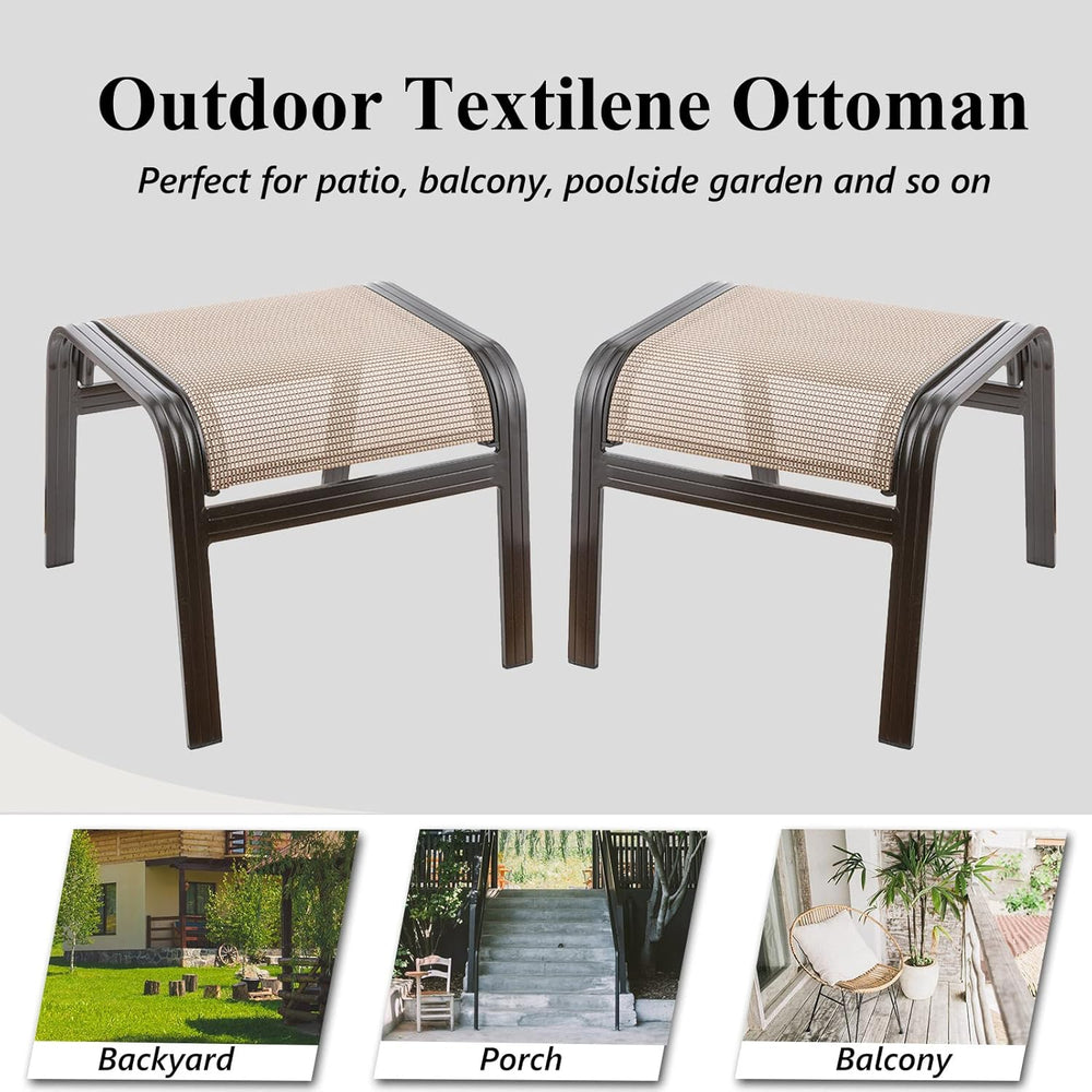 Outdoor Footstools Metal Patio Chairs Outdoor Ottoman Furniture Outside Footr...