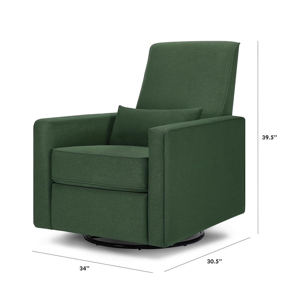 Davinci Piper Upholstered Recliner and Swivel Glider in Pine Green, Greenguar...