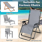 Ostlttyn Zero Gravity Chair Replacement Fabric with Cord Kits, 17inch Wide Repair Cloth with Replacement Bungee Cord for Anti Gravity Chairs Patio Lounge Chair Lawn Beach Sling Chair, Light Grey