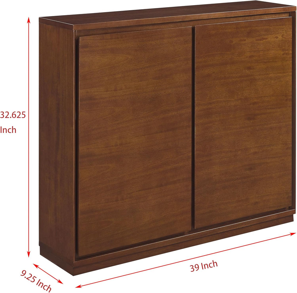 LKTART Mid Century Modern Sideboard Buffet Cabinet,Narrow Walnut Entryway Sto...