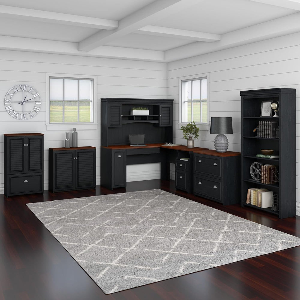 Bush Furniture Lateral File Cabinet with Antique Pewter Accents | Fairview Co...