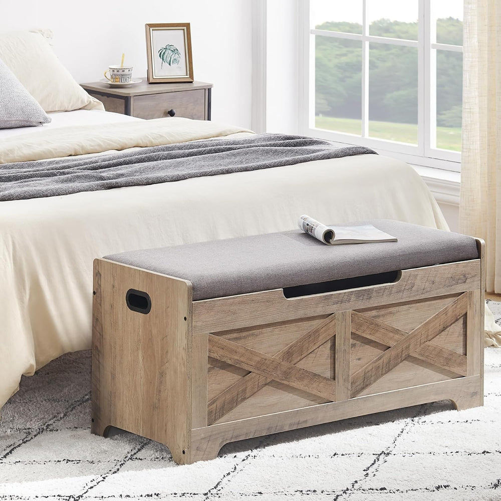 GAOMON Storage Chest, Lift Top Storage Trunk with 2 Safety Hinges, Barn Style...