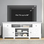 DWVO Farmhouse TV Stand for 75/80 Inches TVs, Entertainment Centers Furniture 30" Tall, TV Consoles with Storage Drawers & Power Outlet, Rustic TV Stands for Living Room, White