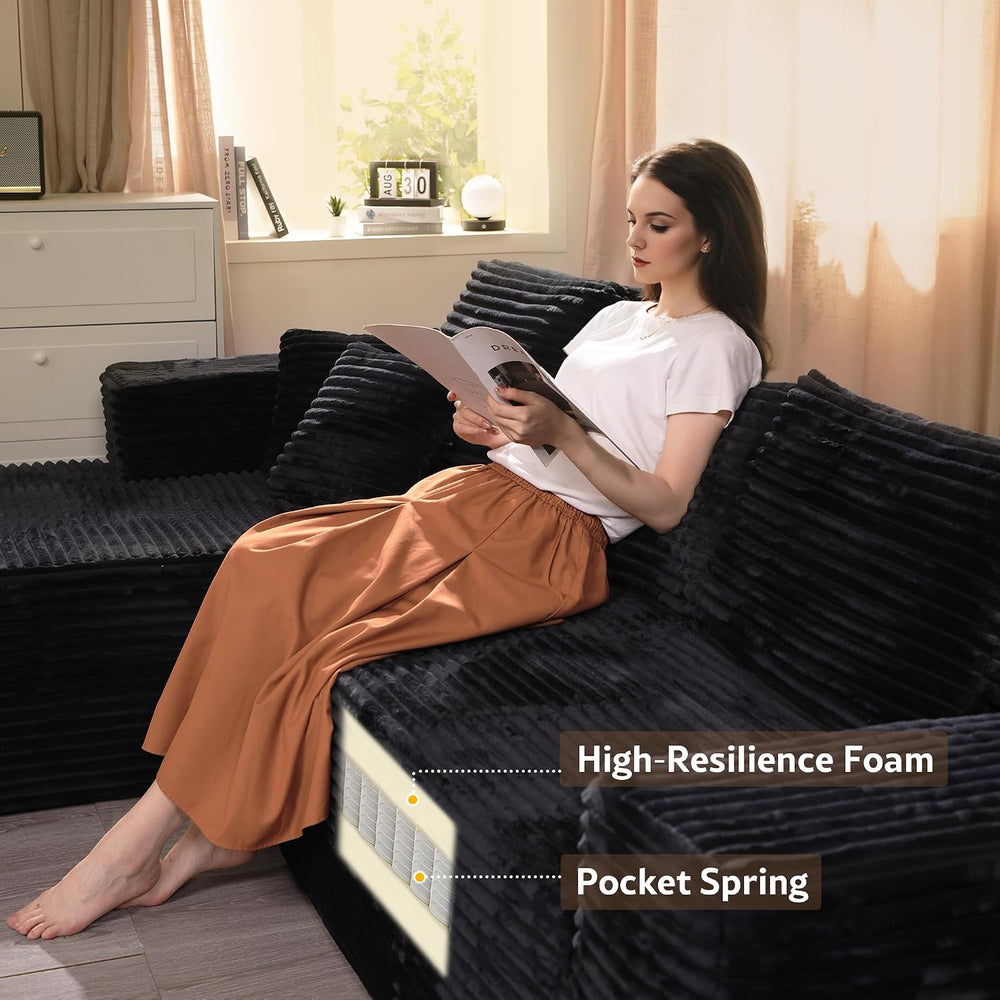 106" Cloud Sectional Couches for Living Room,L Shaped | Couch with Comfy...