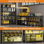 Dyoung 47.2" W Garage Storage Shelves Adjustable 5 Tier Metal Shelves Heavy Duty 2200LBS Capacity Industrial Shelving Units Rack for Warehouse Basement Garage, Black (23.6" D×47.2" W×72" H)