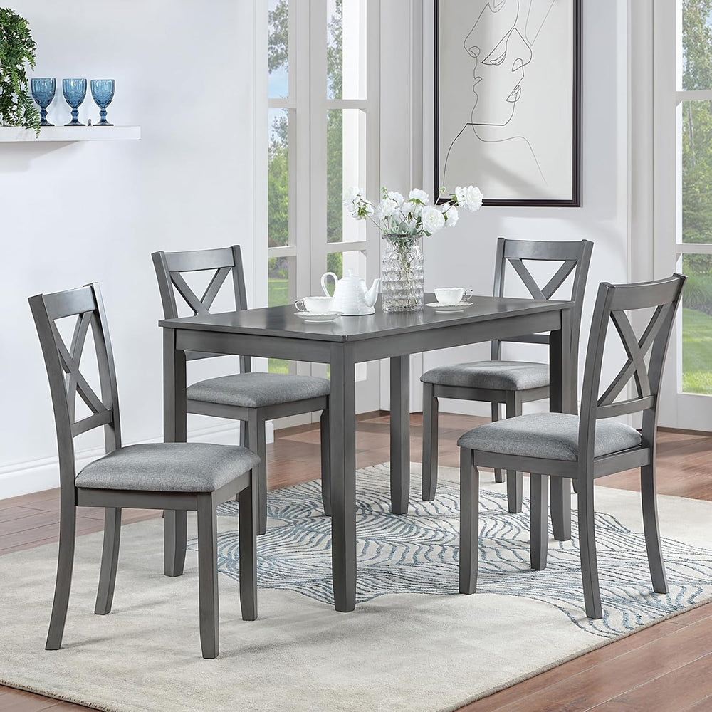 LUMISOL 5-Piece Dining Table Set for 4, Farmhouse Kitchen Table Set with 4 Up...