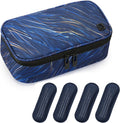 ALLCAMP Insulin Cooler Travel Case Diabetic Medication Cooler with 4 Ice Pack - Medical Cooler Bag Portable and Reusable Blue (9X 4.72x 3.14 inches)