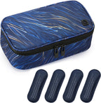 ALLCAMP Insulin Cooler Travel Case Diabetic Medication Cooler with 4 Ice Pack - Medical Cooler Bag Portable and Reusable Blue (9X 4.72x 3.14 inches)