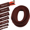 30ft PET Expandable Sleeving Wire Cable Sleeve (1/6", Red&Black)