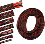 30ft PET Expandable Sleeving Wire Cable Sleeve (2/3", Red&Black)