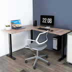Fromann Adjustable 3 Legs Standing Desk Frame Base Electric Corner Sit-Stand Desk for Home and Office (Black)