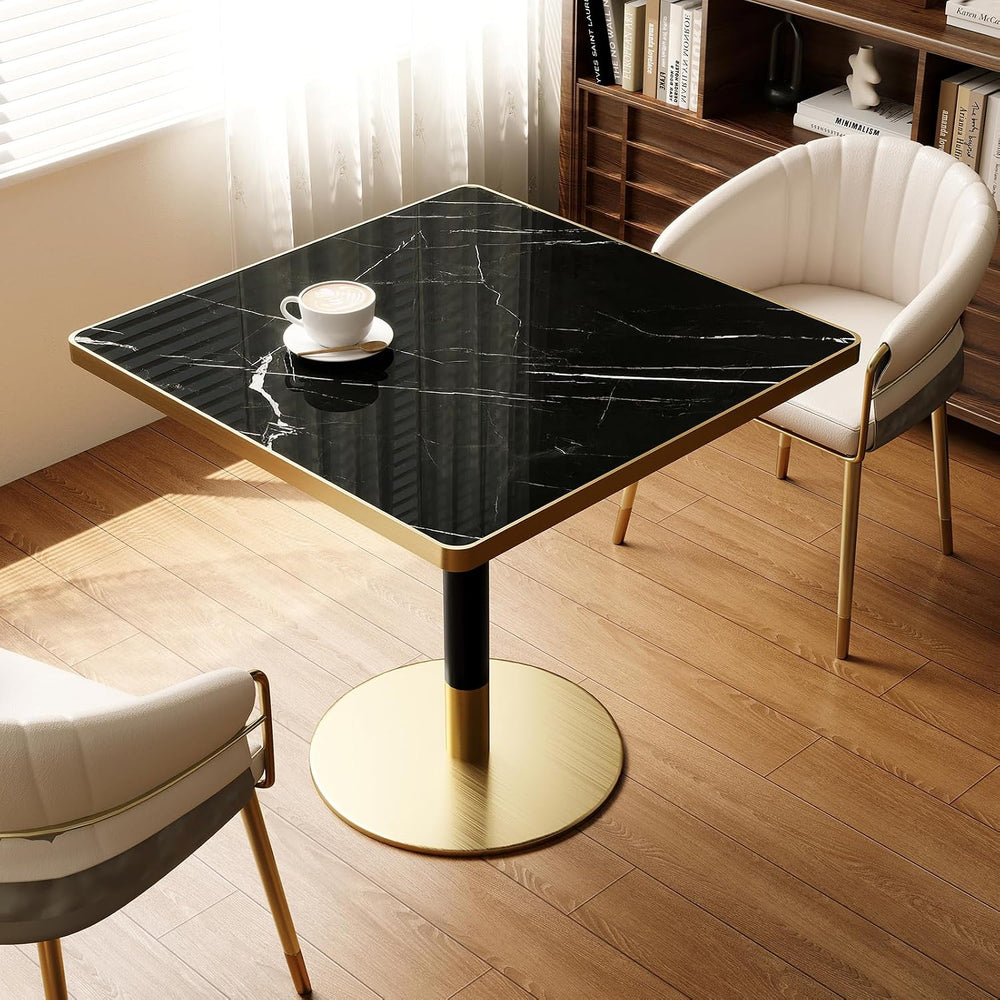 31.5'' Tulip Table, Square Dining Table with Sintered Stone Tabletop ...