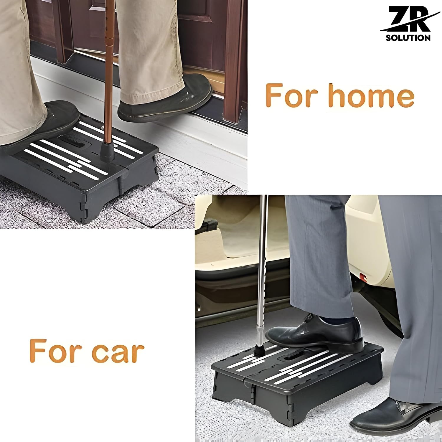 Folding Step Stool 5 Inch, Foldable Plastic Step Stool with Non-Slip Textured Surface and Carry Handle, Portable Compact Stool for Kitchen, Bathroom, Closet, RV, Garage and Home Use
