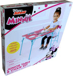Jakks Pacific Minnie Jr Activity Table Set with One Chairs ,Teal and Red