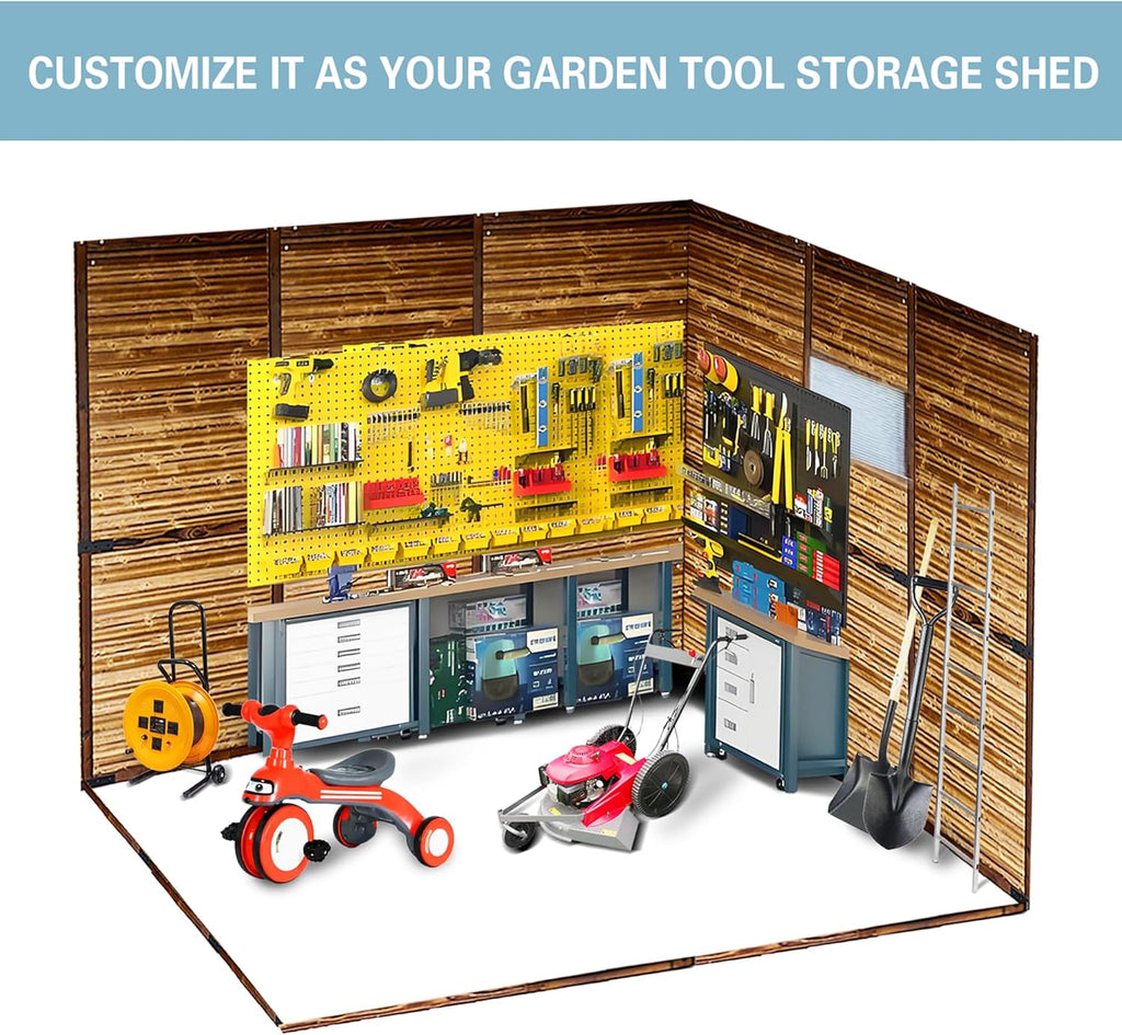 Shed 8' x 8' Storage Shed, 8x8 FT Wood Sheds & Outdoor Storage Clearance, Utility and Tool Garden Shed, Waterproof Storage Shed Large with Lockable Doors for Backyard, Patio, Outside