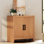 WAMPAT Farmhouse Wood TV Stand with Storage Cabinet for TVs up to 50 Inch, Rustic Entertainment Center with Doors & Shelves, Media Console Table for Living Room, Bedroom, or Office, Mocha