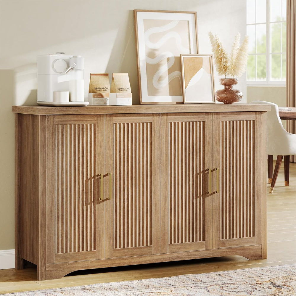 Memobarco Fluted Buffet Cabinet with Storage Accent Sideboard,Modern Credenza...