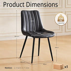 CLIPOP Dining Chairs Set of 2, Upholstered Kitchen Chairs with Comfortable Faux Leather Seat, Metal Legs, Modern Black Leather Dining Chairs, Easy Assembly