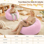 Stuffed Animal Storage Bean Bag Chair Cover, No Filler Bean Bag Cover | Soft Velvet, Stuffed Animal Storage Chair, Reinforced Stitching, with Handle, Durable Zipper, for Kids Teens Adults Girls