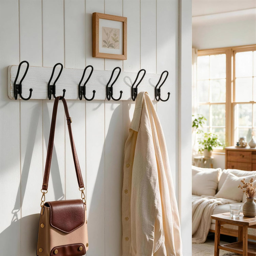 SKOLOO Coat Rack Wall Mount, Solid Wood Wall Mounted Coat Rack with Hooks, 30...