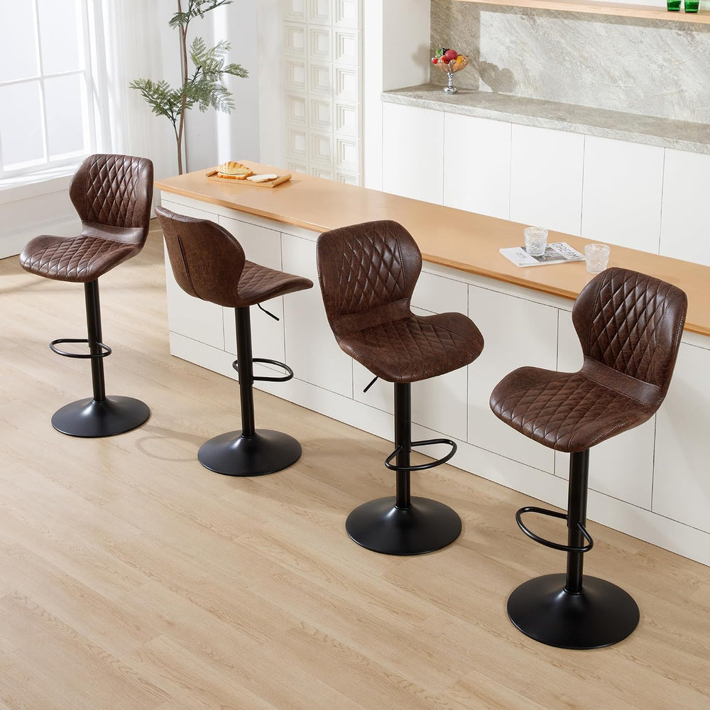 Bar Stools Set of 4, Modern Swivel Counter Height Barstools for Kitchen Islan...