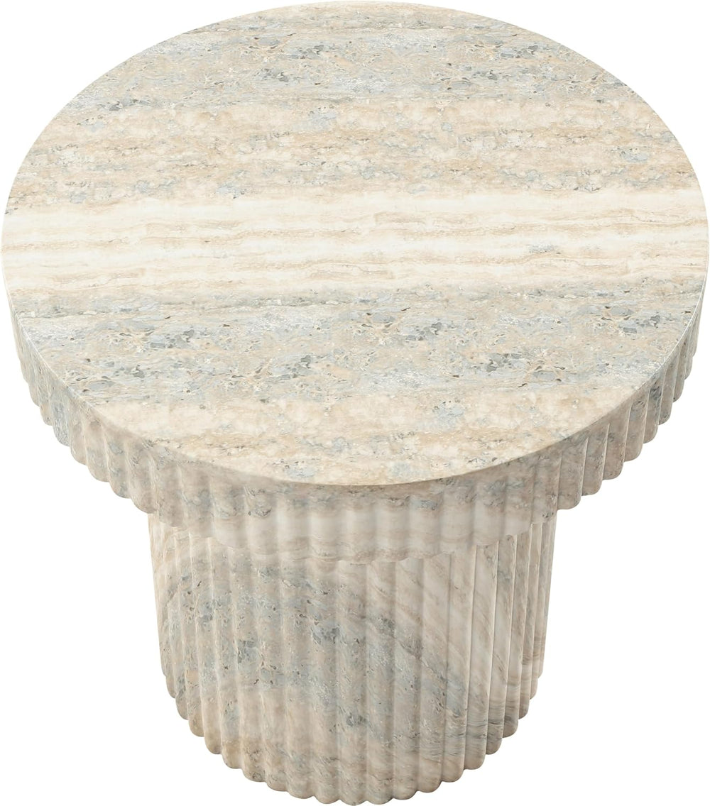 Meridian Furniture Legatto Travertine Indoor/Outdoor Concrete End Table