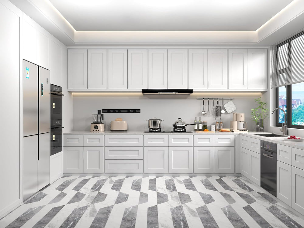 Kitchen Base Cabinets with Drawers, 18" Wide 24 Inch Deep RTA Storage Ca...