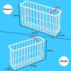 2 Pack Cabinet Organizer Storage, Over Cabinet Door Organizer with 2 Adhesive, 2 Sponges, 4 Hooks, No Drilling Space Saver Lid Organizers Inside Cabinet for Kitchen Office Bedroom (Small, Medium)