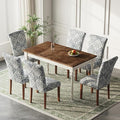 Stylish Dining Chairs Set of 6, Upholstered Parsons Dining Room Chair with Nailhead Trim, Kitchen Room Chair with Thick Cushions and Wood Legs, Nailhead Trim, SKY2050A-03
