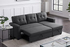 Devion Furniture Maison 4-in-1 Convertible L Shaped Couch with Pull Out Bed and Storage, Sectional Sleeper Sofa with Reversible Chaise for Living Room, Apartment, Bedroom, Office