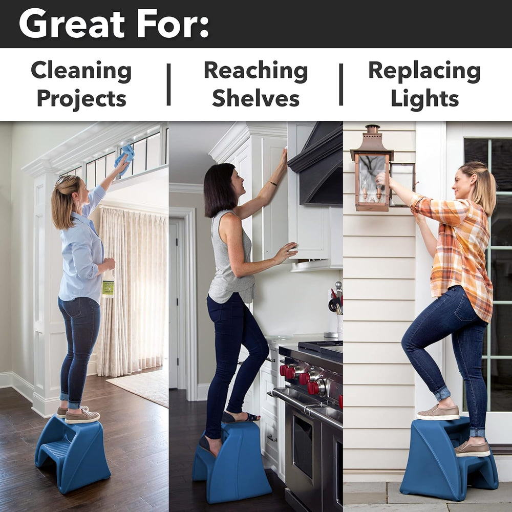 Simplay3 Handy Home Step Stool Plastic Two-Step Stool Seat - Indoor or Outdoo...