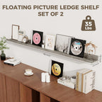 Axeman Grey Floating Shelves | 48 Inch Picture Ledge Shelf Set of 2 | Rustic Grey Picture Shelf for Wall with Ledge | Floating Shelves with Lip | Photo Ledge Shelves