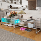 SUFAUY 2 Tier Mesh Shoe Rack, Closet Metal 33" Wide Shoe Shelf Heavy Duty, Grey