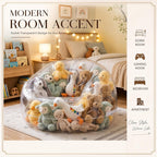 Sliner 2 Pcs Stuffed Storage Bean Bag Chair Cover for Kids Adults (No Filler) Stuffable Zipper Beanbag Cover for Organizing Plush Toys or Foam(43.3 * 43.3 * 30.7inch,PVC,Gray)