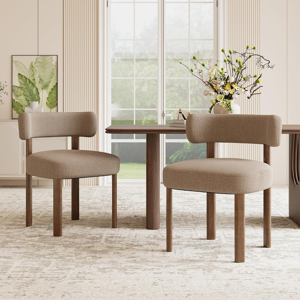 Wooden Dining Chairs Set of 2, Upholstered Kitchen Chairs with Solid Wood Leg...