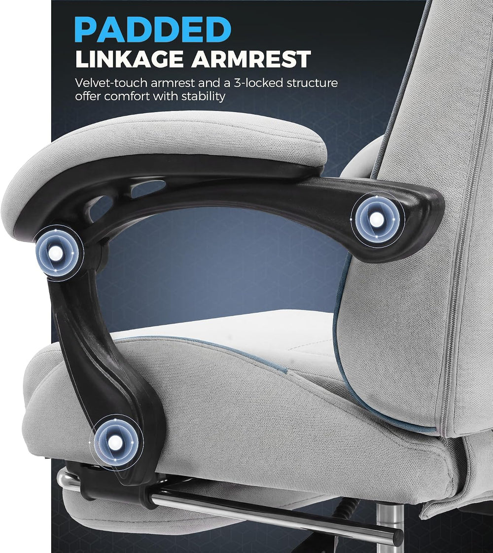 GTPLAYER Gaming Chair Fabric with Pocket Spring Cushion,Computer Office Chair...
