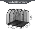 Adjustable Desk File Organizer,Detachable Office Folder Organizer,Compact Vertical Desk File Holder,Wrought Iron Paint,Suitable for Home, School, Office Classrooms (Black - 5 grids)