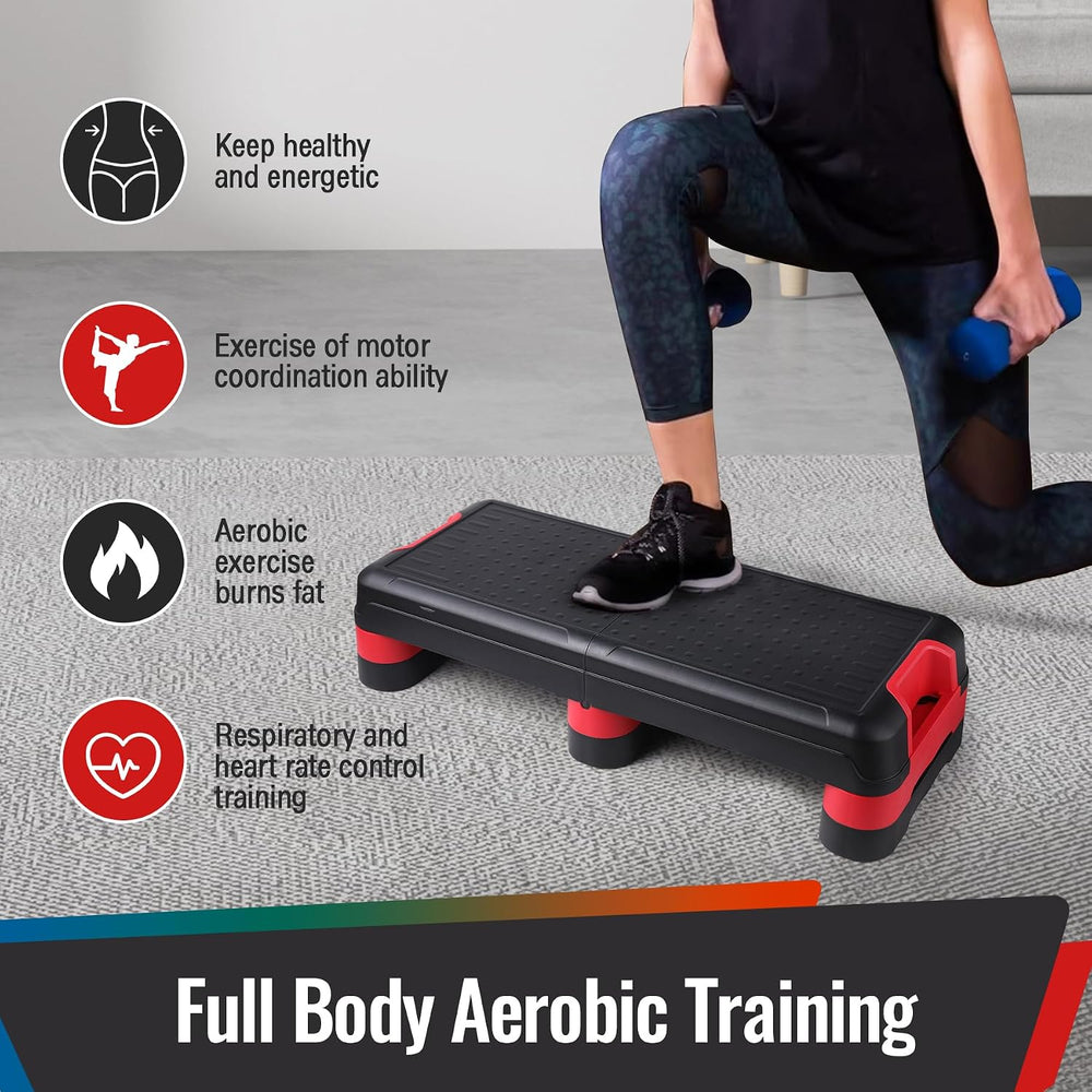 33.5" Foldable Aerobic Step Platform for Home Workout, 3 Heights